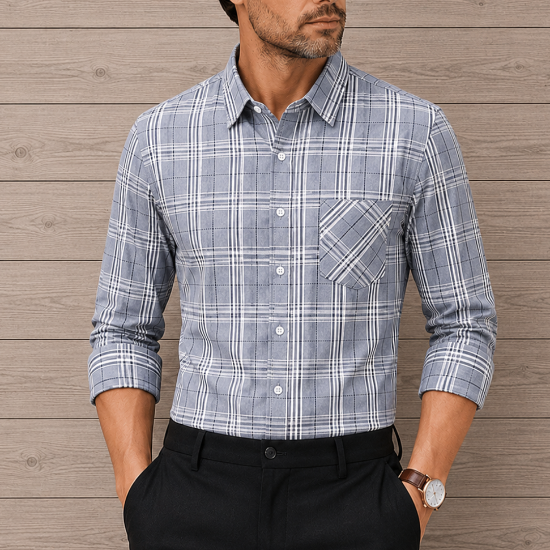 Chemise à Carreaux à Manches Longues