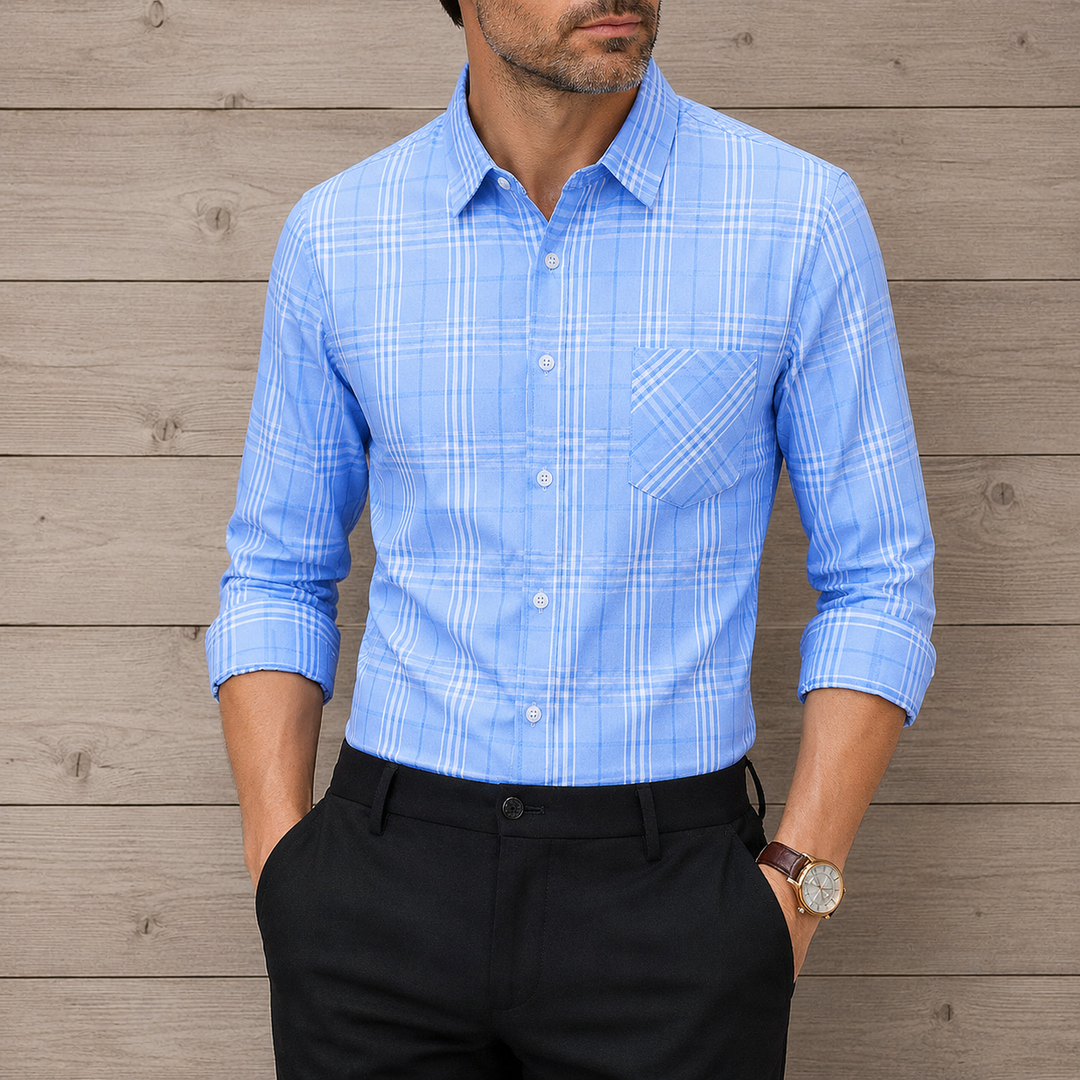 Chemise à Carreaux à Manches Longues