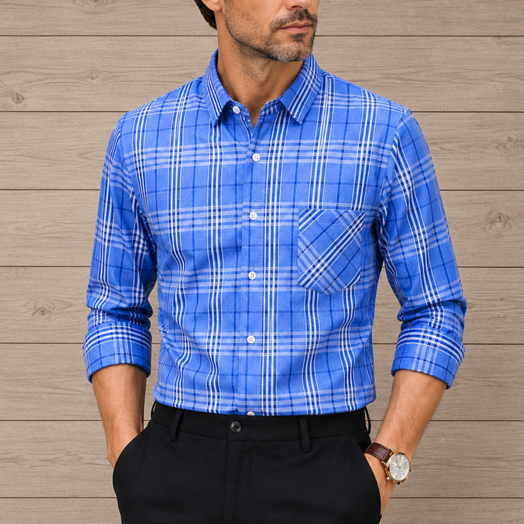 Chemise à Carreaux à Manches Longues