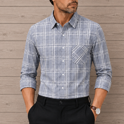 Chemise à Carreaux à Manches Longues