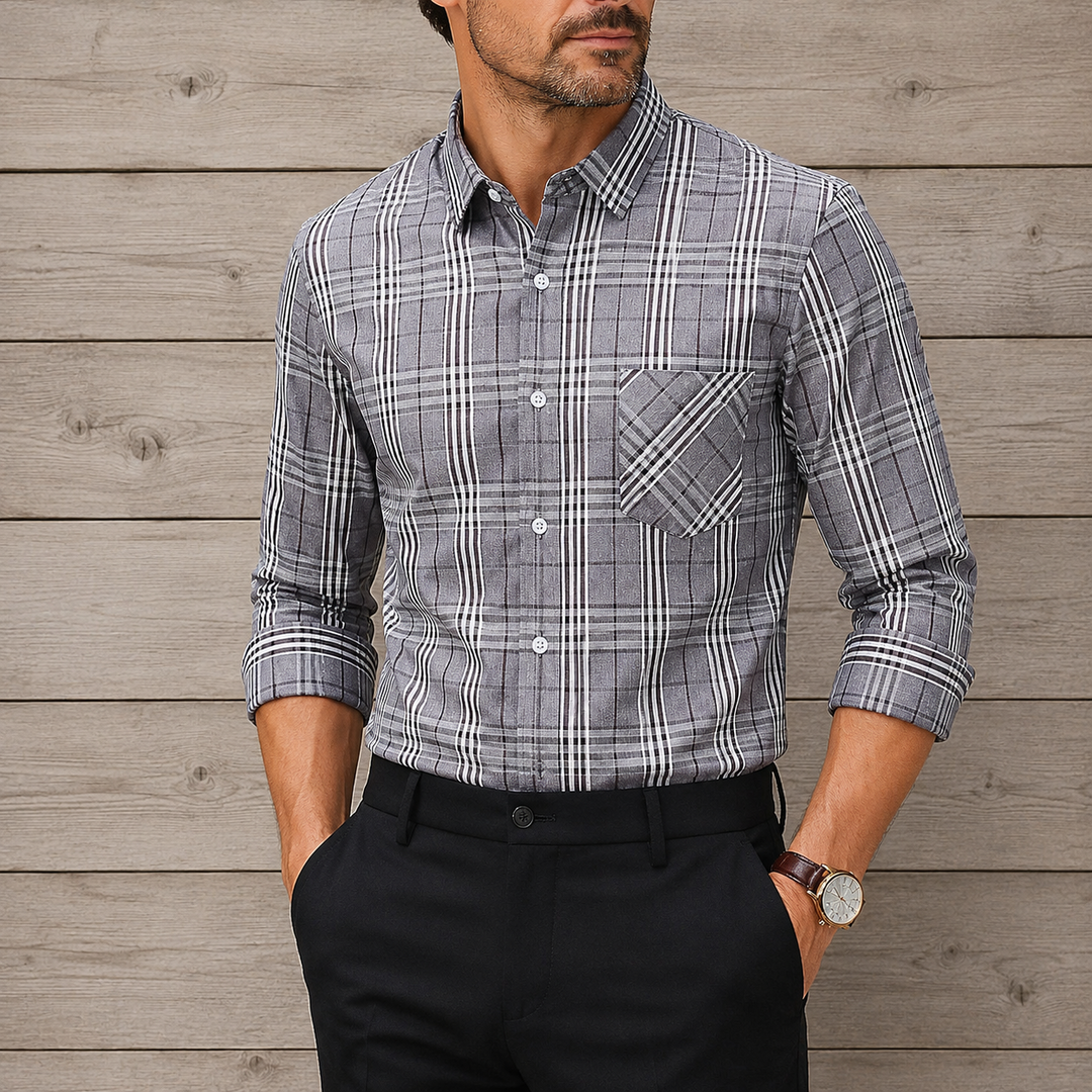 Chemise à Carreaux à Manches Longues