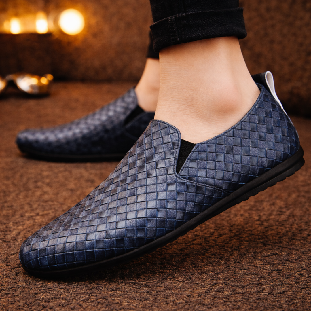 Mocassins Modernes en Cuir Tressé