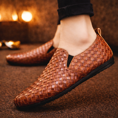 Mocassins Modernes en Cuir Tressé