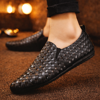 Mocassins Modernes en Cuir Tressé