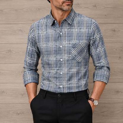Chemise à Carreaux à Manches Longues