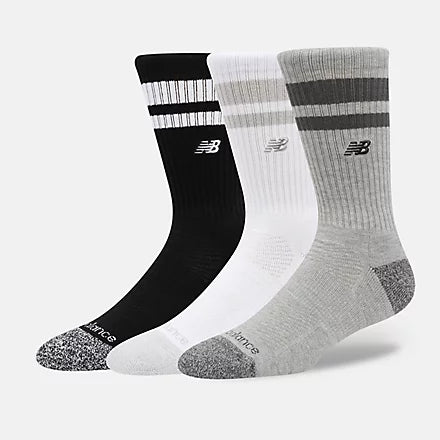 Chaussettes Crew à Rayures Premium NB — Lot de 3