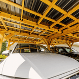 Backyard Discovery Kingsport 20′ x 20′ Cedar Wood Carport with Steel Roof