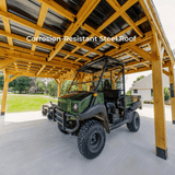 Backyard Discovery Kingsport 20′ x 20′ Cedar Wood Carport with Steel Roof