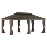 Sunmthink 12×20 ft Hardtop Gazebo with Double Roof