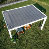 14×10 Windham Modern Steel Pergola With Sail Shade Soft Canopy
