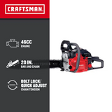 Craftsman S205 20 in 46cc 2-Cycle Gas Powered Chainsaw