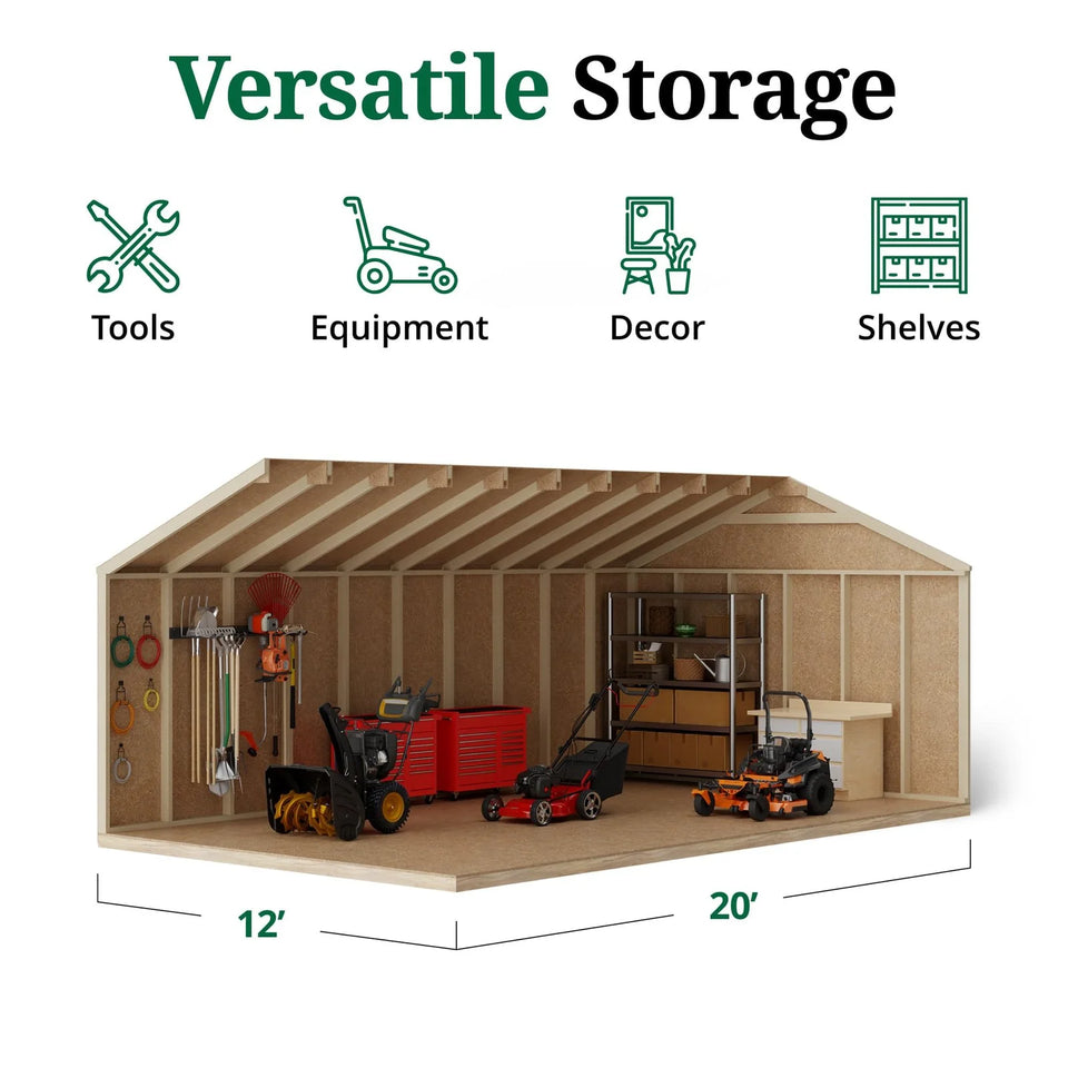 Home shed Little Cottage Co Value Gable Wood Shed Kit Blaze 32 In.