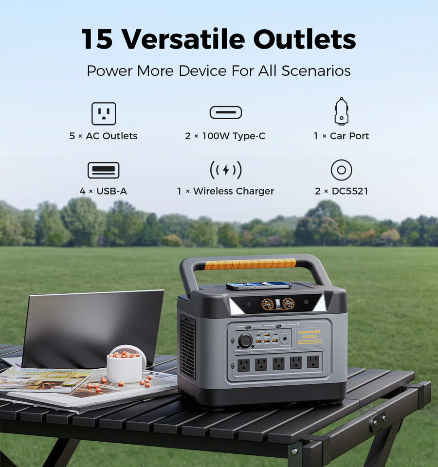 UDPOWER S1200 Portable Power Station – 1190Wh | 1800W Surge
