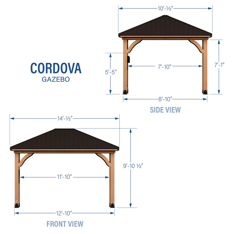 Backyard Discovery Cordova 14×10 Cedar Gazebo