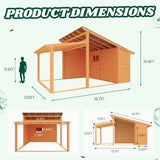 AECOJOY 20′ × 12.5′ Outdoor Wooden Gazebo with Storage Room