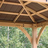 Yardistry Meridian 12×12 Cedar Gazebo with Aluminum Roof