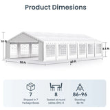 Heavy Duty Party Tent Wedding Event Shelter with Removable Sidewalls 20FT x 40FT