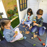 Wrangler Way Wooden Swing Set / Playset with Playhouse, 2 Slides and 3 Swings