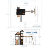 Backyard Discovery Mystic Tower Multi-Level Cedar Swing Set with Hidden Climbing Tower