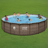 Coleman Power Steel 18 ft. x 48 in. Round Metal Frame Above Ground Pool Set
