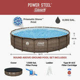 Coleman Power Steel 18 ft. x 48 in. Round Metal Frame Above Ground Pool Set
