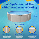 Blue wave 24′ x 52″ Round Belize Above Ground Swimming Pool