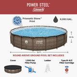 Coleman Power Steel 18 ft. x 48 in. Round Metal Frame Above Ground Pool Set