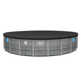 Coleman Power Steel 22’x52” Metal Frame Above Ground Pool w/ Pump, Ladder, & Cover, Gray