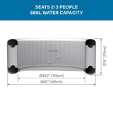 Avenli Oasis 2-3 Person Inflatable Hot Tub Spa + Cover, Rapid Heating up to 104°F, 105 Water Jets, 181 gal Capacity
