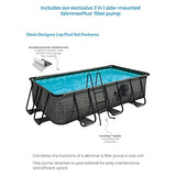 Funsicle Oasis Designer Rectangular Above Ground Pool Set Dark Herringbone Gray