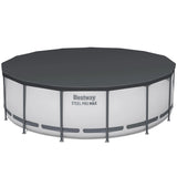 Bestway Steel Pro MAX 15′ x 48″ Prismatic Stone Pool Set| Durable Construction, Easy Assembly, and All-Inclusive Accessories – above ground pool set with filter pump, ladder, and pool cover