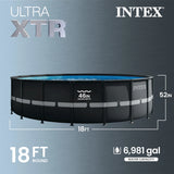 INTEX Ultra XTR 18ft x 52in Round Above Ground Pool Set, Sand Filter Pump