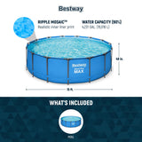 Bestway Steel Pro MAX 15′ x 48″ Round Above Ground Swimming Pool & Pool Ladder