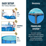 Bestway Steel Pro MAX 15′ x 48″ Round Above Ground Swimming Pool & Pool Ladder