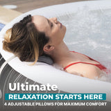 Bestway SaluSpa Hollywood Luxe 4-6 Person Inflatable Hot Tub, Round Energy-Efficient Spa, 77″ x 26″