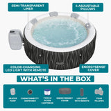 Bestway SaluSpa Hollywood Luxe 4-6 Person Inflatable Hot Tub, Round Energy-Efficient Spa, 77″ x 26″
