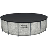 Bestway: Steel Pro MAX – 16′ x 48″, Grey -Round Above Ground Swimming Pool Set, ClickConnect Frame, Tritech, Filter Pump-Ladder-Cover, 5145 Gal Water
