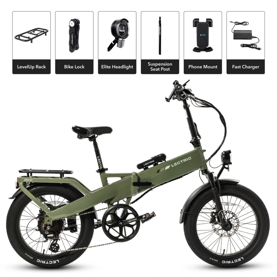 Lectric XP4 750 Long-Range Electric Bike in Pine Green