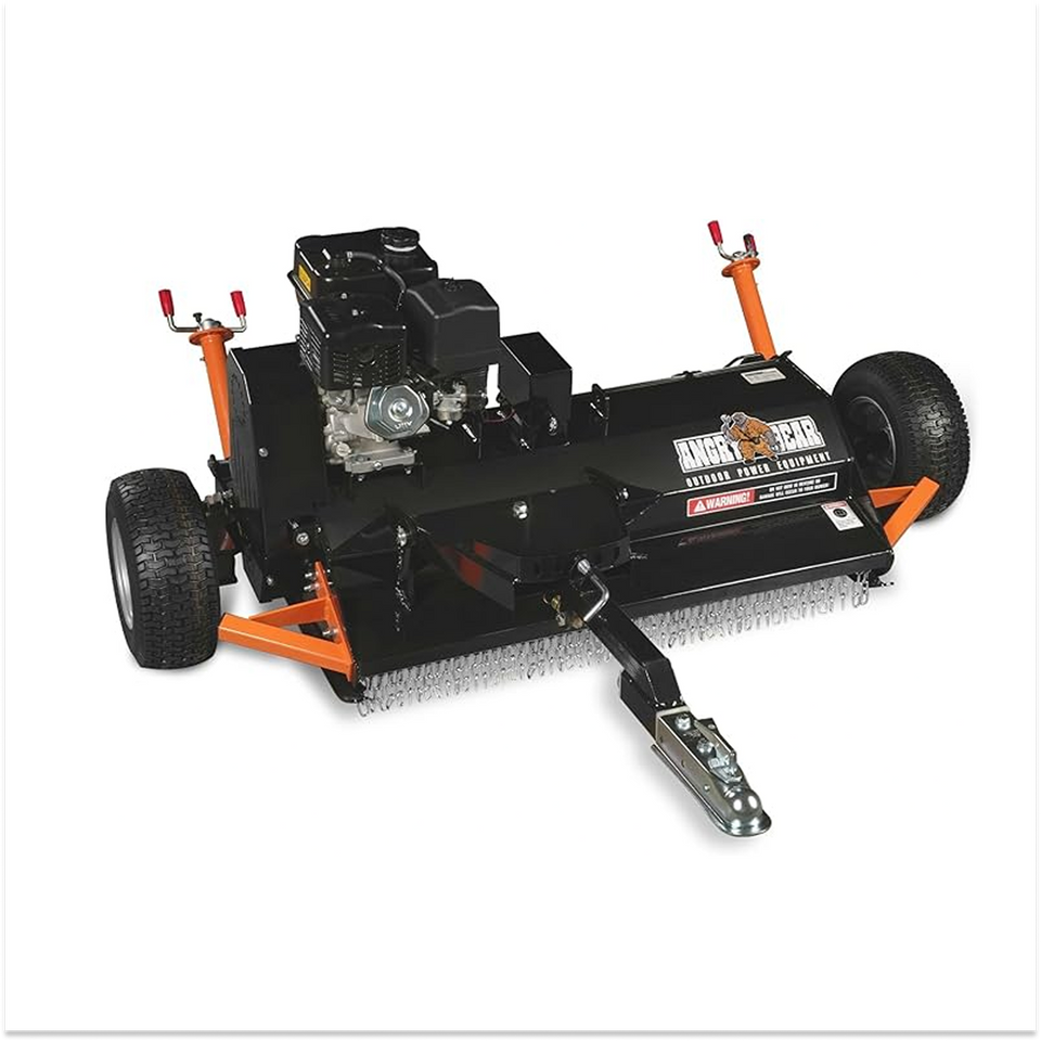 MechMaxx 48″ Tow-Behind ATV Offset Flail Mower 15HP 459cc E-start Gas Engine Powered