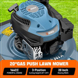 Senix 20″ 144cc 4-Cycle Gas Push Lawn Mower with Side Discharge LSPG-L4