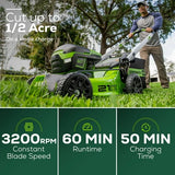 Greenworks 60V 21″ Cordless Brushless Lawn Mower with 5.0Ah Battery & Charger 2531602