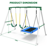 660lbs Heavy Duty Swing Set With 1 Platform Swing, 2 Belt Swings