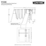 Lifetime Powder Coated Steel Swing Set with 4 Swing(s) , 1 Slide(s)
