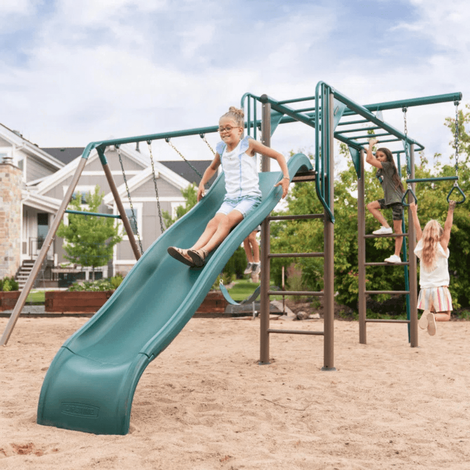 Lifetime Powder Coated Steel Swing Set with 4 Swing(s) , 1 Slide(s)