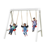 Sports power Vinyl-Covered Wood Swing Set – Classic & Durable for Outdoor Fun