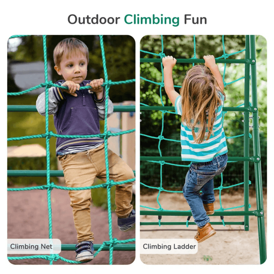 Swing Sets with Saucer Swing,Belt Swing,Trapeze Bar,Climbing Rope,Climbing Ladder