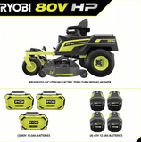 RYOBI 80V HP Brushless 54 in. Battery Electric Cordless Zero Turn Mower & Mulch Kit