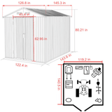 VEIKOUS 10 ft. W x 12 ft. D Outdoor Metal Storage Shed in Gray (120 sq. ft.)
