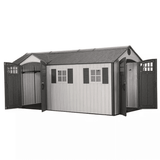 Lifetime 8′ x 17.5′ Outdoor Storage Shed Dual Entry, Tan