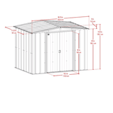 Newport 8 ft. W x 6 ft. D 2-Tone Eggshell and Coffee Galvanized Metal Shed with Sliding Lockable Doors (43 sq. ft.)